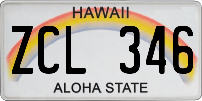HI license plate ZCL346