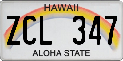 HI license plate ZCL347