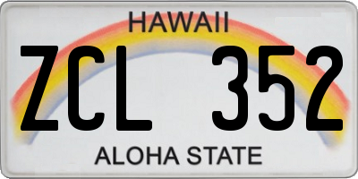 HI license plate ZCL352