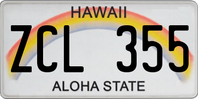 HI license plate ZCL355