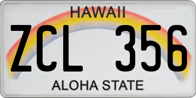 HI license plate ZCL356
