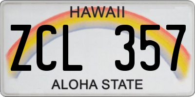 HI license plate ZCL357