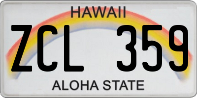 HI license plate ZCL359