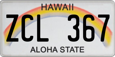 HI license plate ZCL367