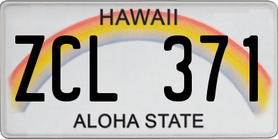 HI license plate ZCL371