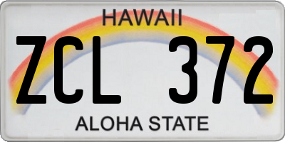 HI license plate ZCL372