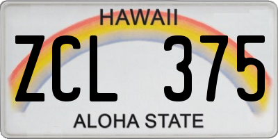 HI license plate ZCL375