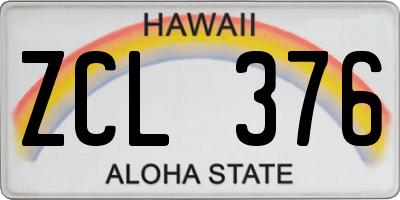 HI license plate ZCL376