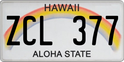 HI license plate ZCL377