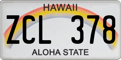 HI license plate ZCL378