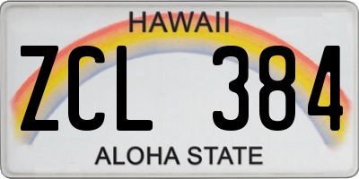 HI license plate ZCL384