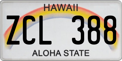 HI license plate ZCL388