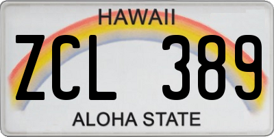 HI license plate ZCL389