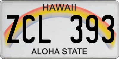 HI license plate ZCL393