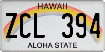 HI license plate ZCL394