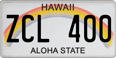 HI license plate ZCL400