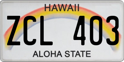 HI license plate ZCL403