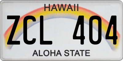 HI license plate ZCL404
