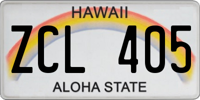HI license plate ZCL405