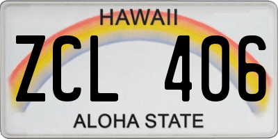 HI license plate ZCL406