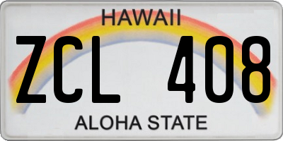 HI license plate ZCL408