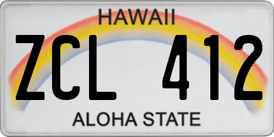 HI license plate ZCL412