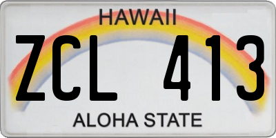 HI license plate ZCL413
