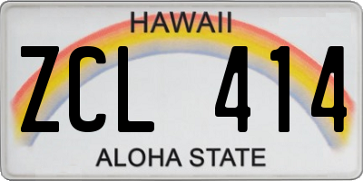 HI license plate ZCL414