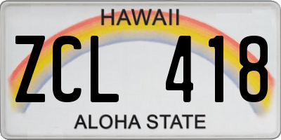 HI license plate ZCL418