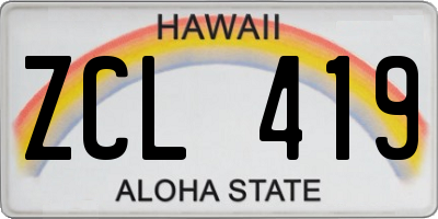 HI license plate ZCL419