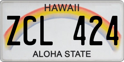 HI license plate ZCL424