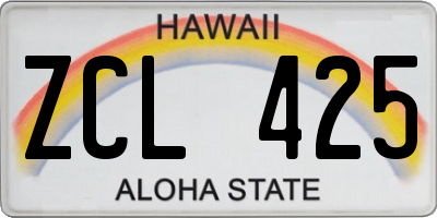 HI license plate ZCL425