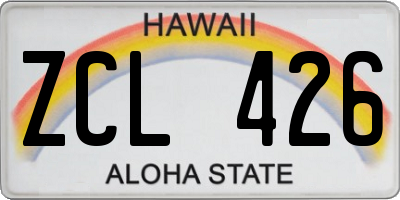 HI license plate ZCL426
