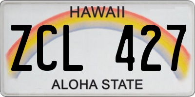 HI license plate ZCL427