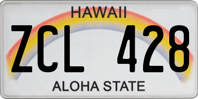 HI license plate ZCL428