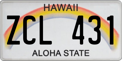 HI license plate ZCL431