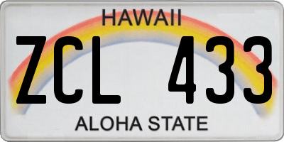 HI license plate ZCL433