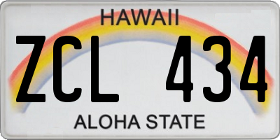 HI license plate ZCL434