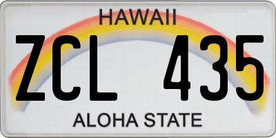 HI license plate ZCL435