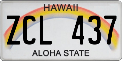 HI license plate ZCL437