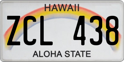 HI license plate ZCL438