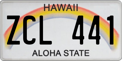 HI license plate ZCL441
