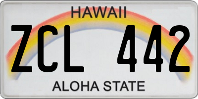 HI license plate ZCL442