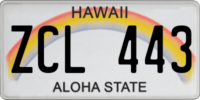 HI license plate ZCL443