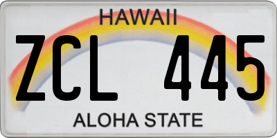 HI license plate ZCL445