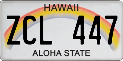 HI license plate ZCL447