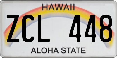 HI license plate ZCL448