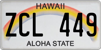 HI license plate ZCL449