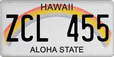HI license plate ZCL455