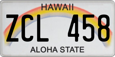 HI license plate ZCL458